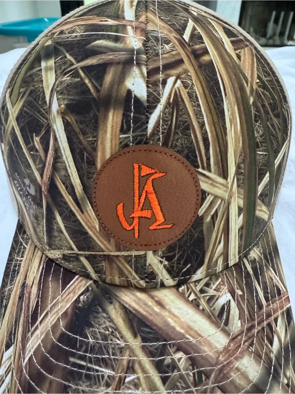 10/10 HATS Camo Snapback Cap with Orange Logo - Unisex